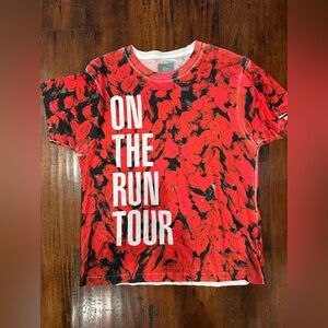 Jay and Beyoncé tour shirt Vibrant Red Floral L Streetwear hiphop grunge